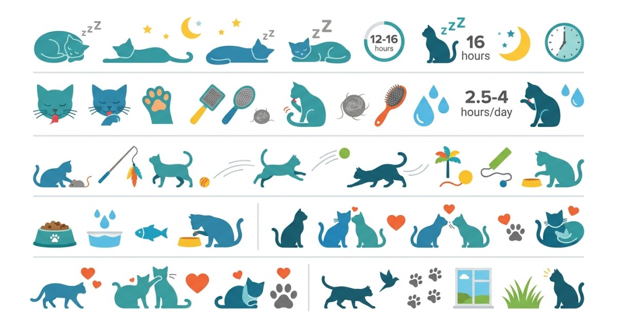 Cat behaviour statistics infographic