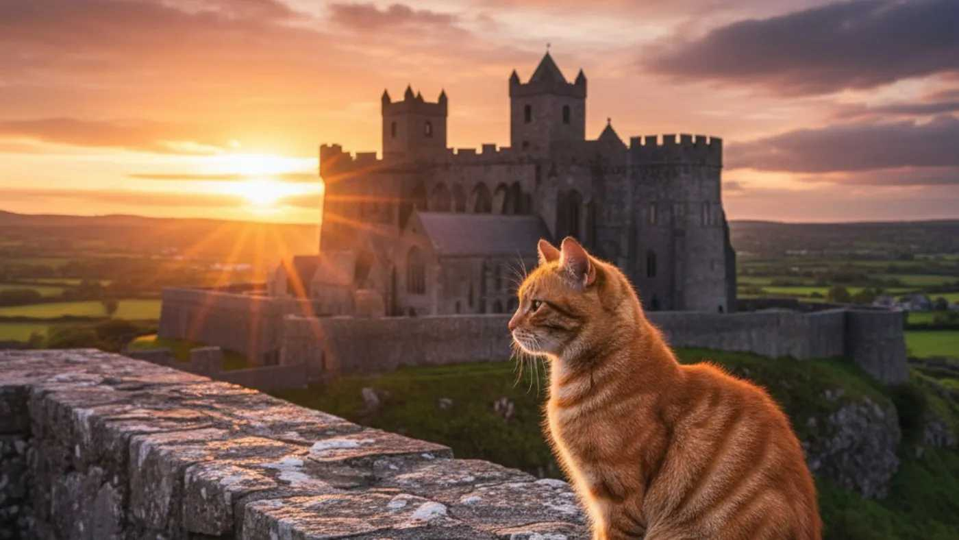 Cat in Ireland setting