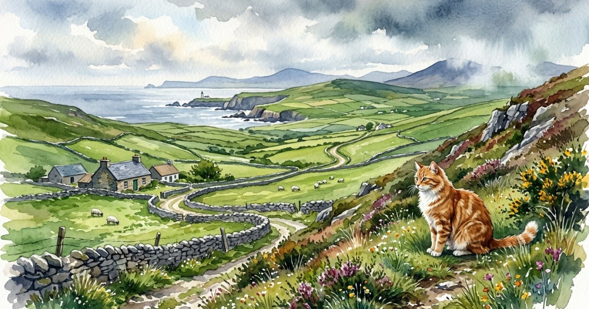 Cat in Ireland setting
