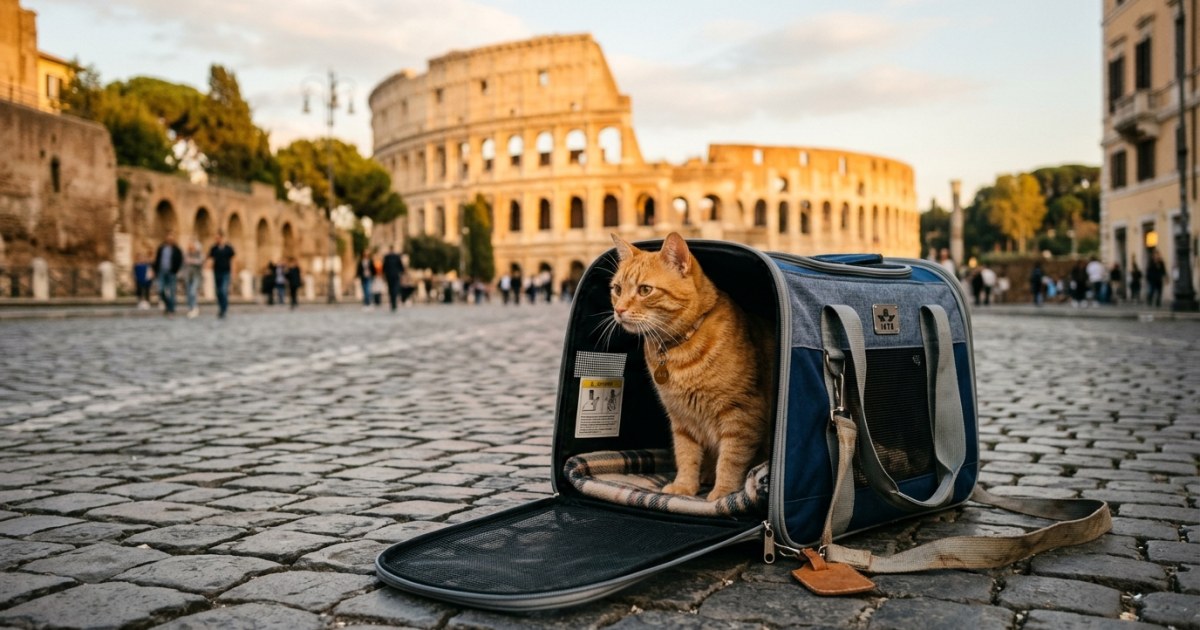 Cat in Italy setting