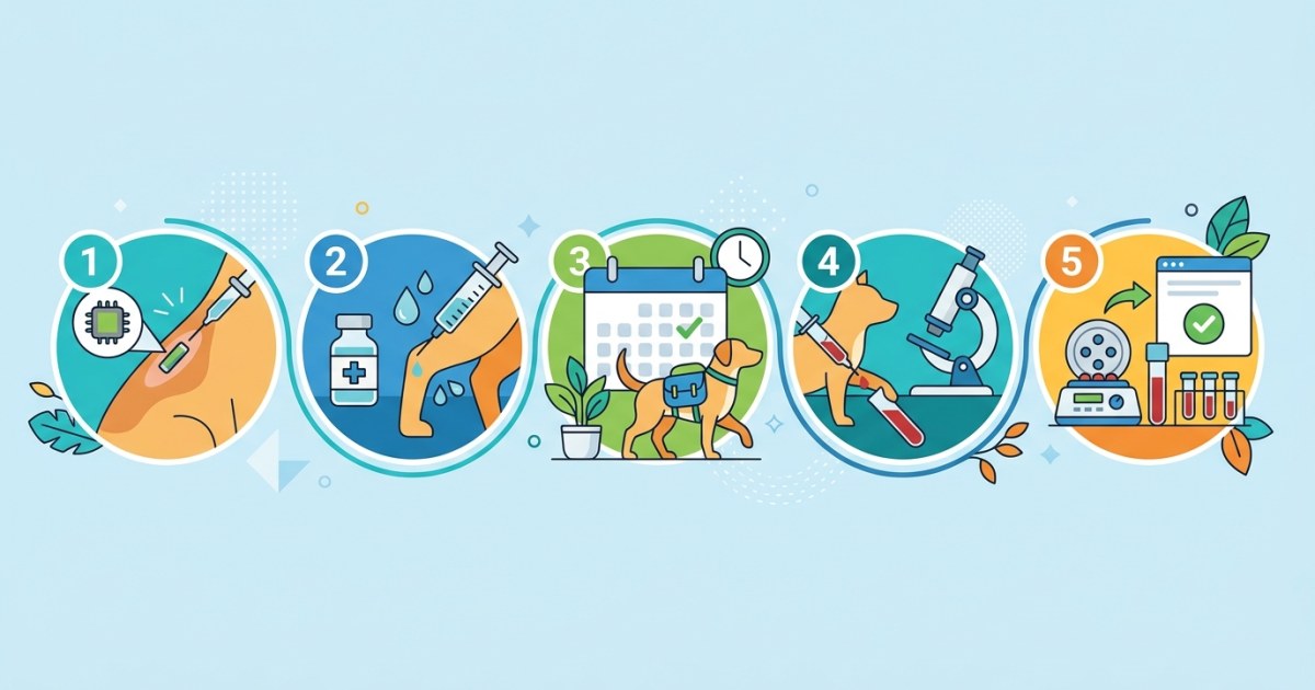 Diagram showing steps to import a cat into Italy