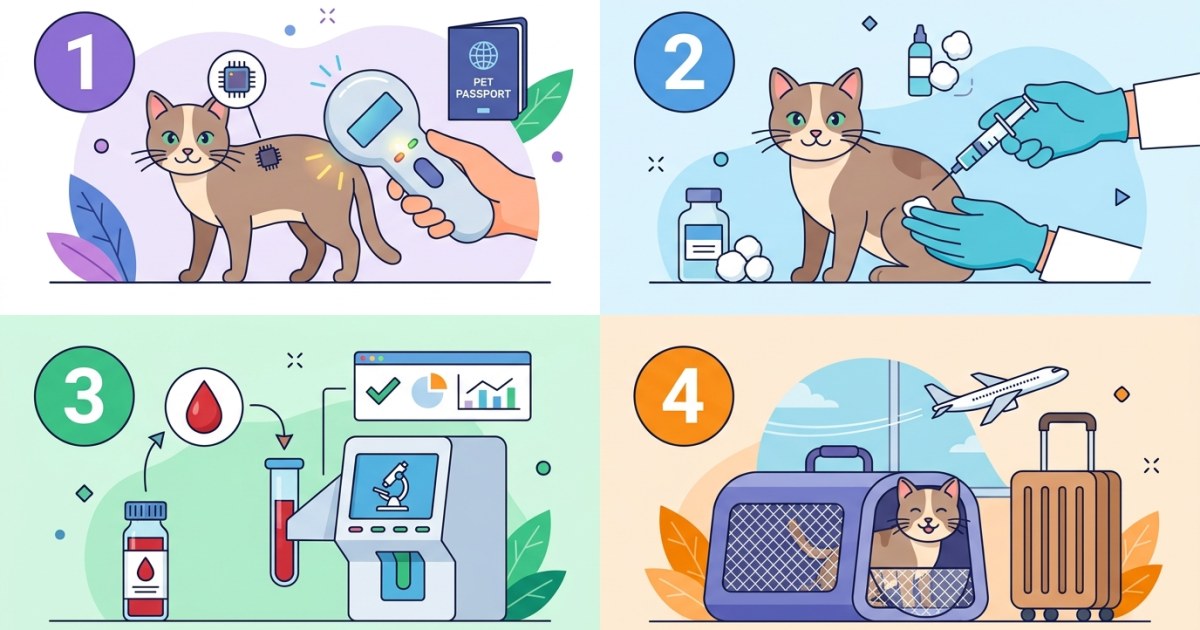 Diagram showing six step cat import process for Netherlands