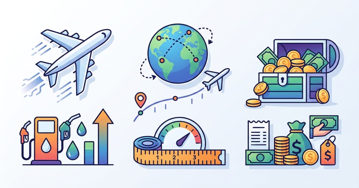 Illustrated cost breakdown diagram for flying a cat by private jet