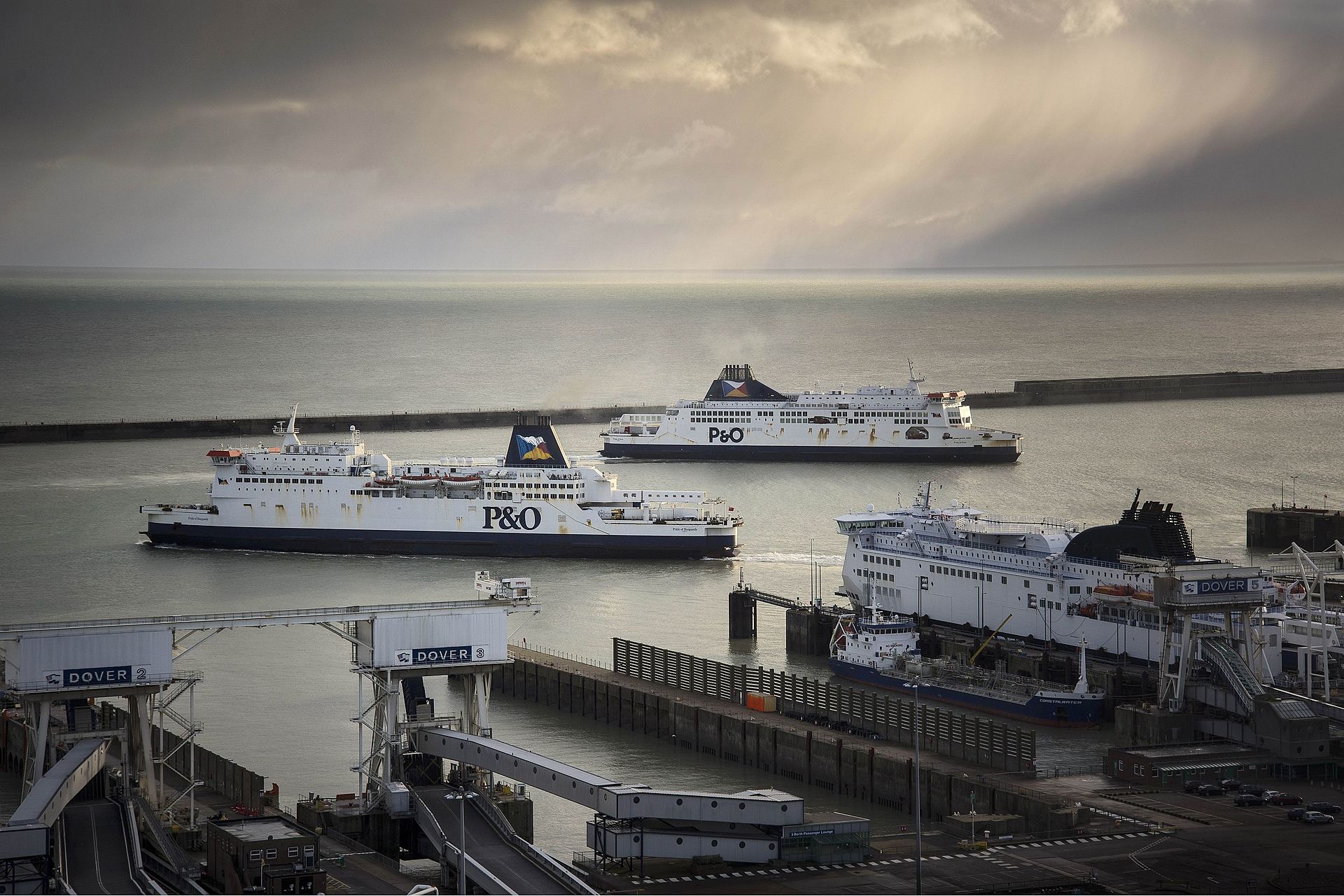 P&O Ferries ship in Dover Harbour
